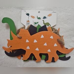 DINOSAURS Hobby Lobby 419379 Plywood Wall Art Banner Green Orange & Black